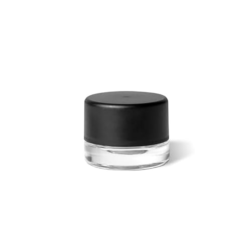 200 Pack 5ml Glass Jars with Lids - Thick Clear Child-Proof Containers for Lip Balm, Oils, Wax, and Cosmetics - Black Lids - Ideal Bulk 5ml Glass Jar and 1 Gram Glass Jar