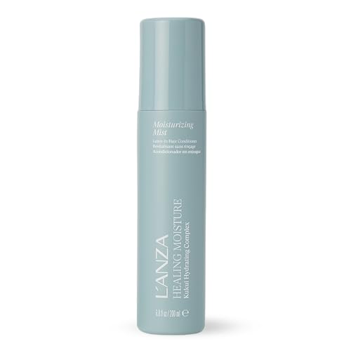 L'ANZA Healing Moisture Mist Leave-In Conditioner Spray, Hydrating Mist, Detangles, Softens, UV & Heat Protection, Adds Shine, Fights Humidity, Color Safe, Strengthening Care, Sulfate Free (6.8 Fl Oz)