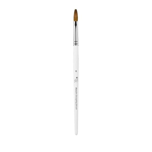 Tones Maestro Kolinsky Sculpting Brush - 100% Kolinsky Sable Hair Brush for Acrylic Nails - Ultra Precise Nail Sculpting and 3D Nail Art Brush (#8)