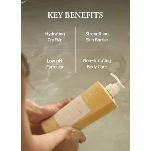 laferme Low pH balanced Gentle Korean Body Wash with Natural & Organic Ingredients, Hypoallergenic for Sensitive Skin, Moisturizing & Hydrating for Dry Skin, For Women & Men, 33 Fl Oz, Pear & Freesia