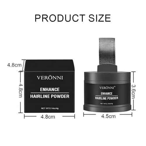 Hairline Powder Root Touch Up Hair Color, Instant Hairline Powder for Thinning Areas and Gray Hair Coverage, Natural and Non-greasy Root Cover up for Women and Men (Black, 03)