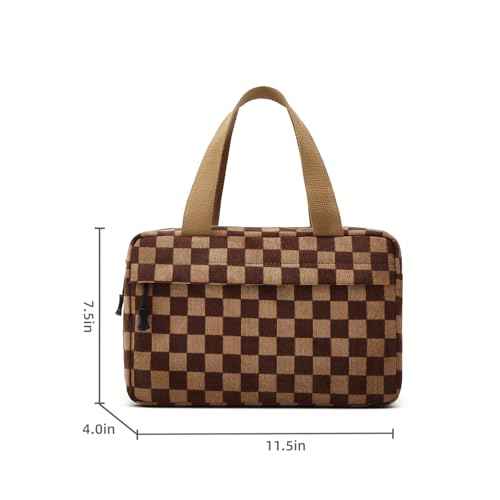 Large Makeup Bag for Women Corduroy Cosmetic bag Make up Bags Zipper Pouch with handle Cosmetic Organizer Toiletry Bag for Travel Storage