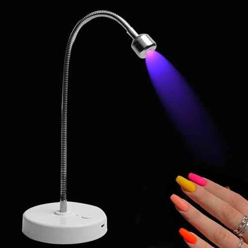 3W UV/LED Nail Lamp, Flash Cure Light for Gel-X & Semi-Cured Gel Strips, Portable Rechargeable Gooseneck Design, Cordless Nail Dryer for Home Salon Use