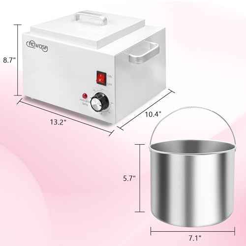 Single Wax Warmer Professional 3L Electric Wax Heater Machine Hold 5.5 Lbs Wax for Hair Removal, Large Wax Pot Paraffin Facial Skin Body SPA Salon Equipment with 100 Wax Sticks