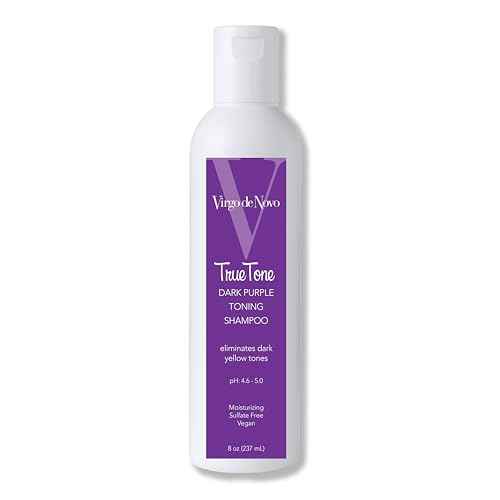 Virgo de Novo Dark Purple Toning Shampoo Neutralizes Dark Yellow & Brassy Tones, Brightens Blonde, Silver & Grey Hair, Sulfate-Free, Color-Safe, Non-Drying (8 oz)