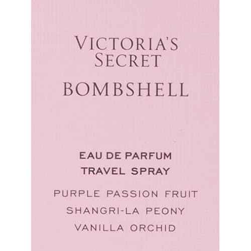 Victoria's Secret Bombshell Eau de Parfum Travel Spray, Notes of Purple Passion Fruit, Shangri-La Peony & Vanilla Orchid, Mini Perfumes for Women (0.23 oz)