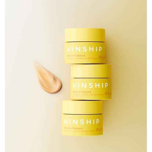 Kinship Brightwave Vitamin C Under Eye Brightener Cream for Sensitive Skin | Dark Circles Under Eye Treatment | Diminishes Fine Lines | Hydrating Eye Cream w/Antioxidants | Fragrance Free, (0.5 Oz)
