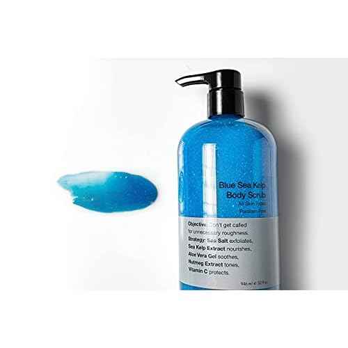 Anthony Exfoliating Body Scrub, Sea Salt, Vitamin C & Aloe Vera, Deep Cleans, Smooths Rough Patches, Soothes & Protects Skin, Hydrating Blue Sea Kelp Body Wash, 32 Fl Oz