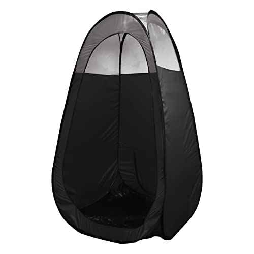 MineTan Spray Tan Folding Tent | Portable, Lightweight Pop Up Tanning Unit | Carry Bag, Black & 1/3 Clear | Designed - Professional Use, Mobile or Home Use | Great - Mobile Spray Tanner Techs