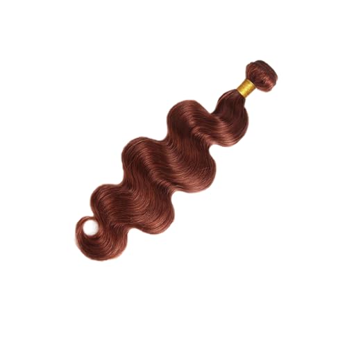 Color 33 Bundles Human Hair Auburn Body Wave Bundles Huxowax Peruvian Virgin Remy Hair Single Bundle 20 Inch Double Weft Copper Red Body Wave Bundle