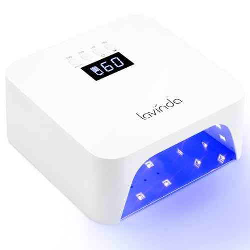 Lavinda UV Light for Gel Nails, Professiona UV LED Nail Lamp 2X Faster Curing Nail Dryer Nail Light Compatible with All Gel Types for Home Salon (NovaGlow White)