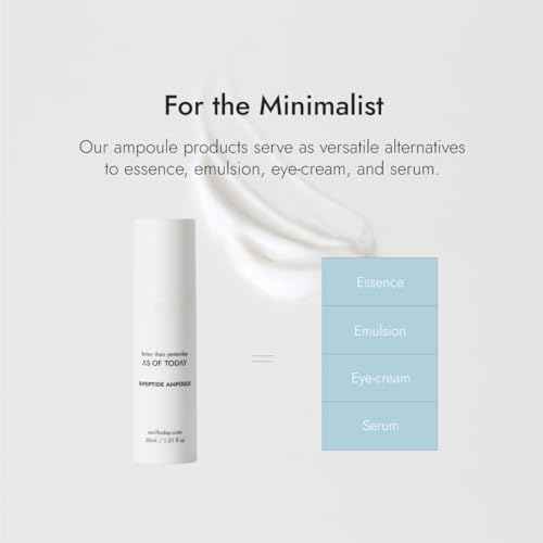 AS OF TODAY R-Peptide Ampoule/Serum | 1% Peptide Anti-Aging Serum | Hydrating Hyaluronic Acid & Vitamin E | Firming, Wrinkles & Deep Moisture | Clean Beauty | Clinically Proven |1 fl oz