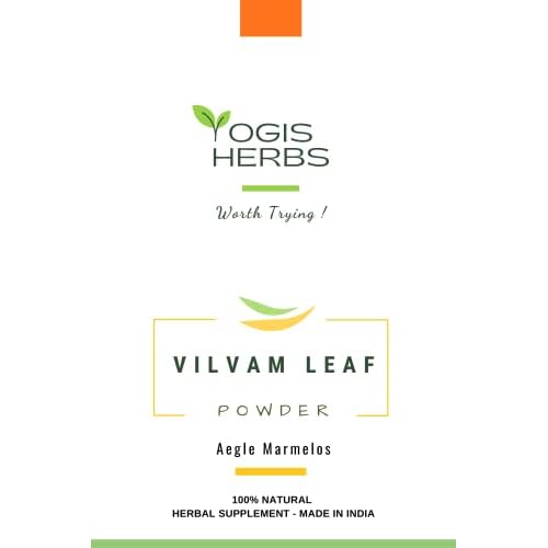 YOGIS HERBS Premium Vilvam Leaf Powder (Aegle Marmelos/Bael/Bilva) 1 Lb Fresh & Pure 16.0 Ounce (Pack of 1) Green