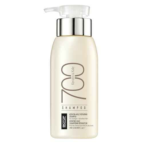 Biotop Professional 700 Keratin + Kale Hair Shampoo - Damaged Hair Repair Rich in Vitamins A, C + K - Fights Frizz & Reduces Breakage in Coarse, Thick Hair - 8.45 oz
