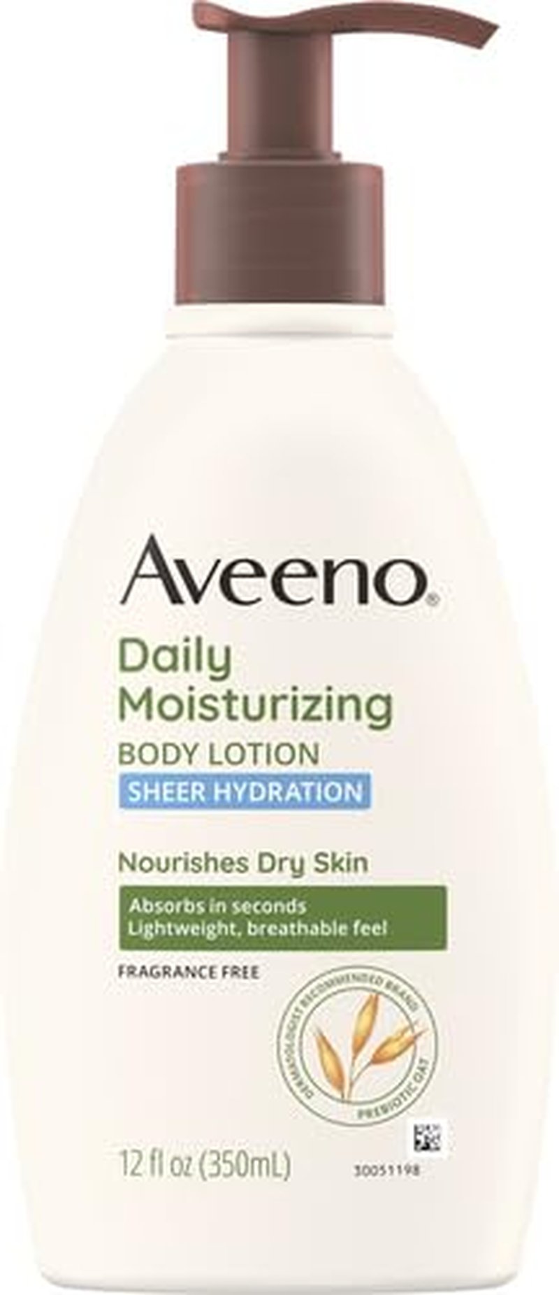 Aveeno Daily Moisturizing Lotion - Fragrance-Free Hydrating Body Moisturizer with Prebiotic Oat | 12 fl. oz (Pack of 2)