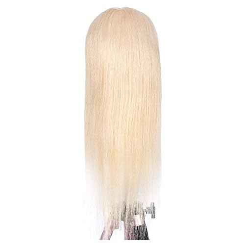 GEX 100% Human Hair Mannequin Head Blonde Training Practice Head for Styling Dying Cutting 613#Blonde (20¡±)