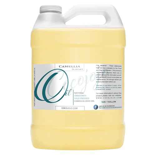 Dr Joe Lab Camellia Seed Oil 128 oz Pure Natural Cold Pressed Unrefined Extra Virgin Camellia Oil 1 Gallon - for Hair Skin Body Nails and Beard - Moisturizing, Soothing, Hydrating, & Nourishing