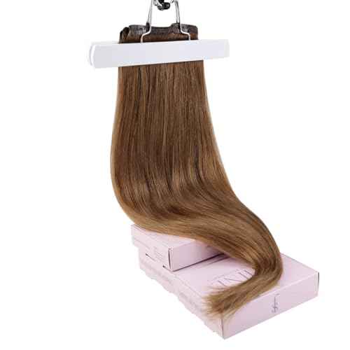Fshine Clip In Hair Extensions 16 Inch Copper Brown Real Human Hair 105 g 7 pcs Soft Silky Texture Clip Ins For Women Lightweight And Natural Blend, For Casual Chic Everyday Looks
