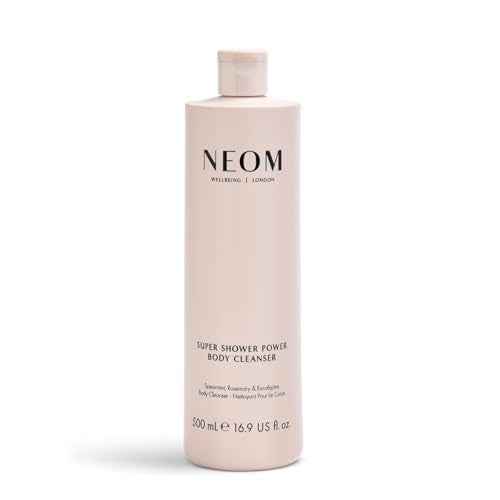 Neom ? Super Shower Power Body Cleanser Shower Gel, 500ml | Spearmint, Rosemary & Eucalyptus | Invigorating Fragrance, Hydrating & Nourishing | 100% Natural Fragrance