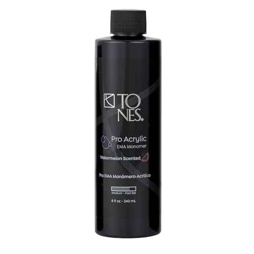 Tones Watermelon Scented EMA Monomer - Odor Neutralizing Acrylic Nail Liquid, Non-Yellowing, Superior Adhesion for Flawless Sets - MMA-Free - Made in USA (8 Fl Oz)