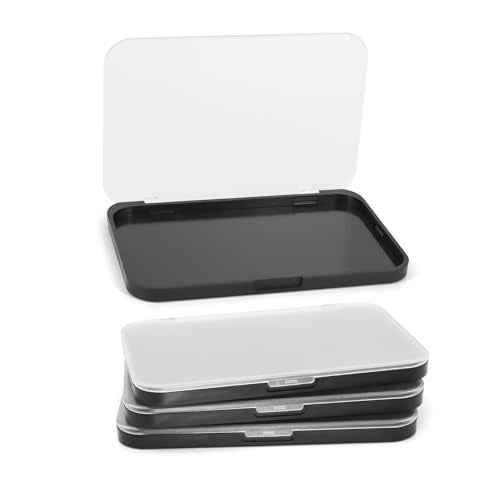 Magnetic Makeup Palette with Frosted Clear Top, 3Pack Empty Eyeshadow Dispensing Storage Box with 60Pcs Adhesive Metal Stickers for DIY Cosmetics Blush Powder-6.69"X4.41"Palette