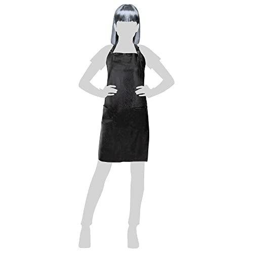 Fromm Apparel Studio Hair Stylist Apron in Black Embossed Pattern for Hair Salons, Barbers, Cosmetology Supplies - Waterproof, Chemical and Bleach Proof, Adjustable, Knee-Length Coverage, 25" x 34"
