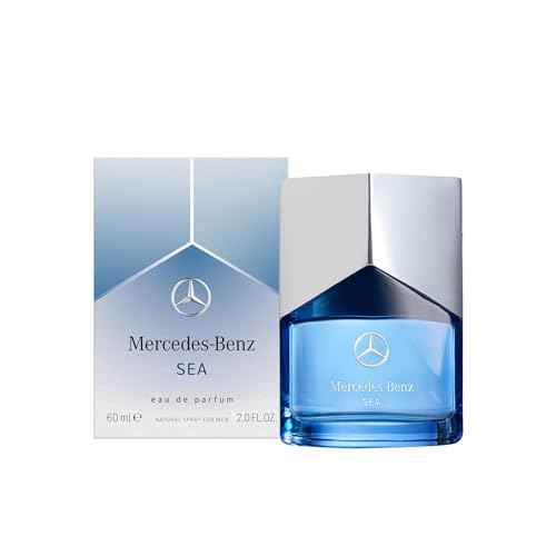 Mercedes Benz Sea Eau de Parfum - Long Lasting Cologne for Men - Violet Leaf, Tangerine, Patchouli Cologne - Travel Size Perfume for Men - 2 oz EDP