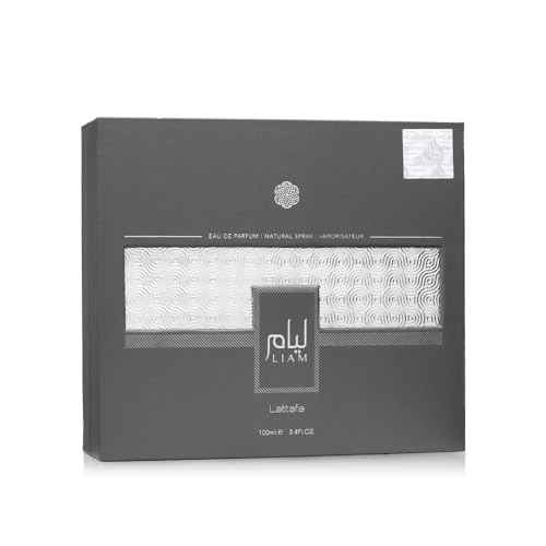 Lattafa Liam Grey Eau de Parfum Spray for Unisex, 3.4 Ounce