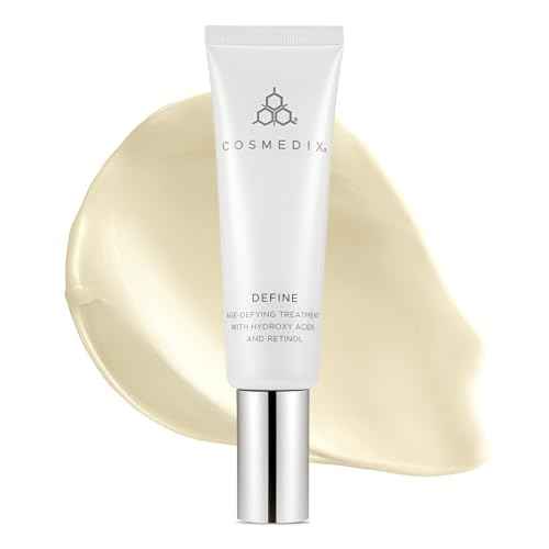 COSMEDIX Define Anti-Aging Face Cream with Hydroxy Acid & Retinol Complex - Age-Defying Facial Moisturizer for Fine Lines, Wrinkles & Uneven Skin - Lightweight PM Facial Treatment for All Skin Type