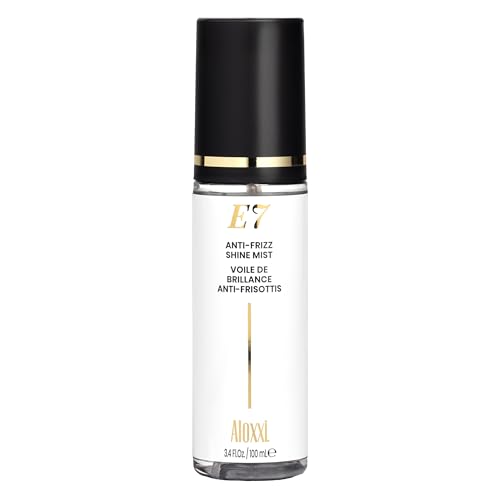 ALOXXI E7 Anti-Frizz Shine Mist, Dry Oil Hair Mist with 7 Essential Oils, Tames Frizz & Boosts Radiance, Safe for Color-Treated Hair, 3.4 Fl Oz