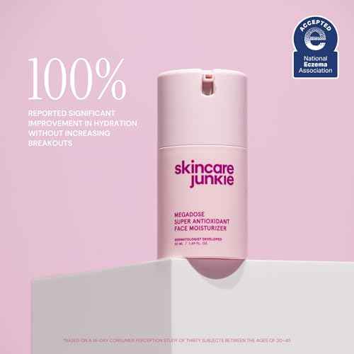 Megadose Super Antioxidant Face Moisturizer for oily, acne-prone, normal, sensitive, and combination skin, Dermatologist developed, 1.7 OZ