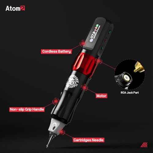 Dragonhawk Atom2 Tattoo Kit Cordless Pro Gun Machine 20 Tattoo Needles Cartridges Rca Supply Complete for Beginners