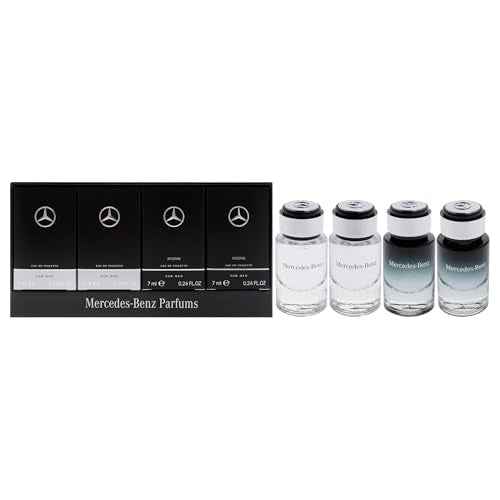 Mercedes-Benz Giftset - Mini Mens Cologne Set - For Men, For Men Intense - Long Lasting Cologne for Men - Men's Fragrances - Perfume for Men - 4 Pc