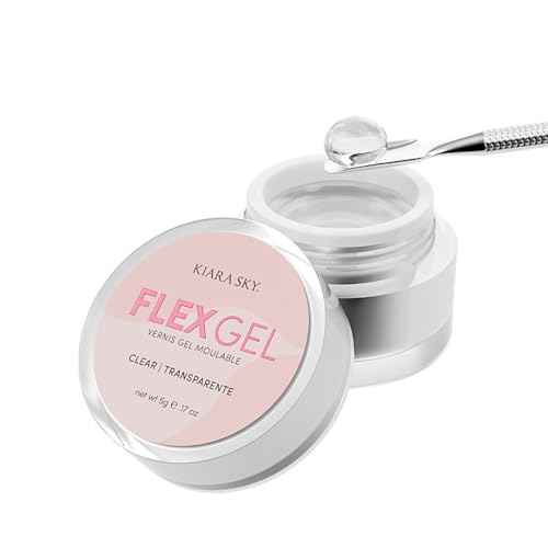 Kiara Sky Flex Gel - Clear Nail Art Gel for Molding, Sculpting and Glam Nail Decorations - 5g