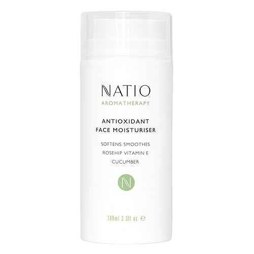 Natio Australia Aromatherapy Antioxidant Face Moisturizer, 3.3 oz - Anti-Aging Face Cream - Rosehip and Vitamin E - Face Lotion for All Skin Types