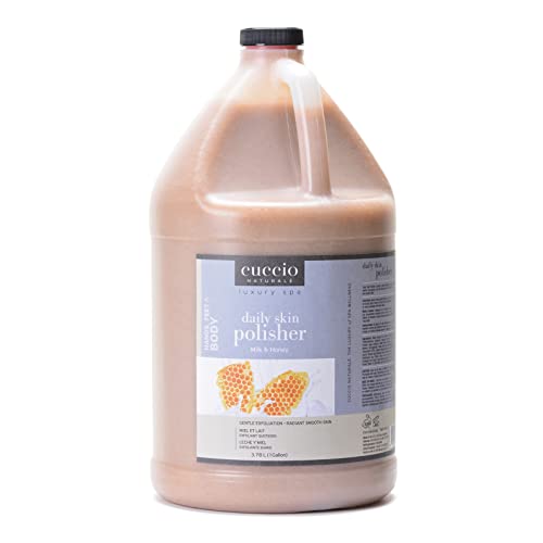 Cuccio Naturale Daily Skin Body Polisher - Soothes And Softens Your Skin - Gentle Exfoliation Process - Lifts Dead Cells From The Skin¡¯s Surface - Radiant Skin - Milk And Honey - 1 Gallon