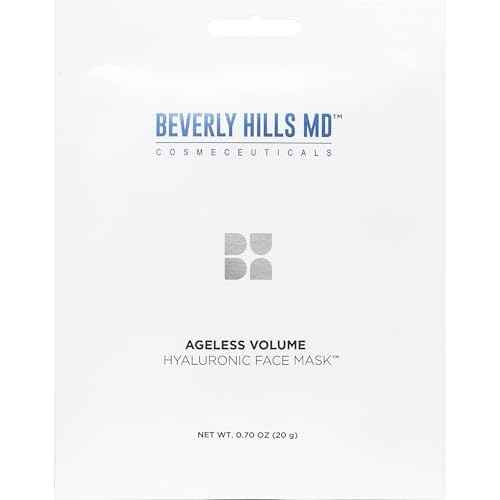 Beverly Hills MD Ageless Volume Hyaluronic Face Mask- Reduce Appearance of Wrinkles, Anti Aging Formula for Plump, Moisturized Skin- 8 Pack- Hydrating & Firming Gentle Sheet Mask
