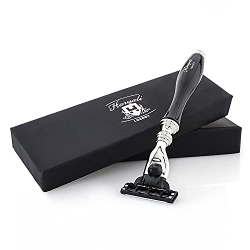 3 Edge Shaving Razor With Black Coated Handle Beard and Mustache Safety Razor For Men and Women