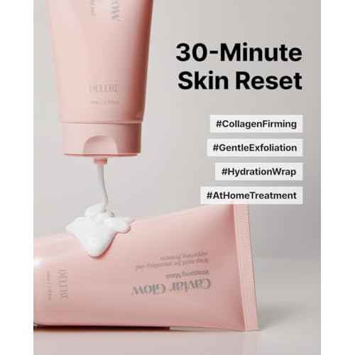 Delere Caviar Glow Collagen Wrapping Mask | Korean Peel Off Face Mask for Glowing Skin and Visible Skin Tightening, 3.4oz