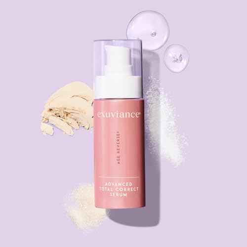 EXUVIANCE AGE REVERSE+ Advanced Total Correct Firming Antiaging Face Serum - For Fine Lines and Deep Wrinkles - Hydrates, Brightens & Evens Skin Tone with Peptides, Hyaluronic Acid and PHA, 1 Fl Oz