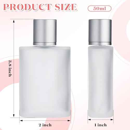 Tessco for you 12 Pcs 50ml / 1.7 Ounces Frosted Glass Bottle Perfume Atomizer Refillable Spray Empty Perfume Dispenser Fine Mist Atomizer Cosmetic Container for Travel Men Women(Silver Gray)