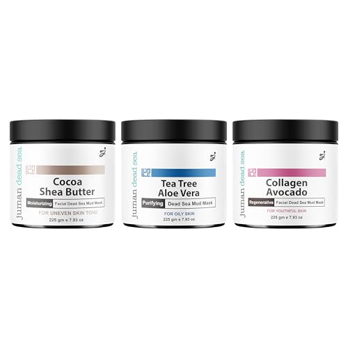 JUMAN Dead Sea Minerals Facial Care Set | For All Skin Types | Mask Set with Essential Oils & Plant Extracts | Nourishes, Protects & Restores | SLS & Paraben Free | Vegan | Pack of 3