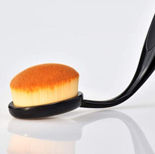 Skiennix Professional Oval Makeup Brushes - 2 PCS for Flawless Blending of Liquid & Powder Cosmetics