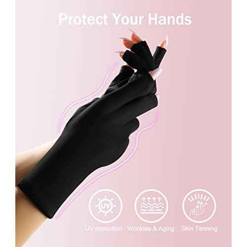 Easkep 120W UV Nail Lamp Kit - Gel Nails Dryer with UV Gloves
