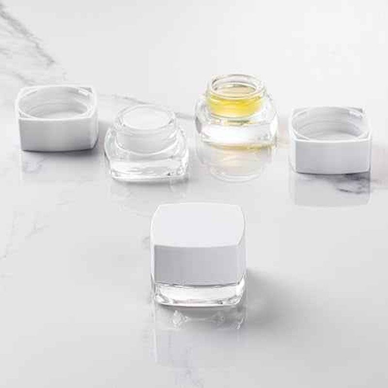 (200 Pack) 5ml Thick Glass Square Jars with White Child Resistant Lids - Storage for Oil, Lip Balm, Wax, Cosmetics - Mini Child Proof Container