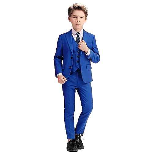 Boys Suits 5 Piece Slim Fit Suit for Kids Formal Ring Bearer Suits