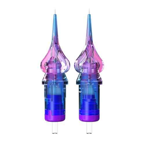 Mast Heart Tattoo Needles Cartridges 20Pcs Disposable 0801RLT Round Liner Long Tips for Precision & Style