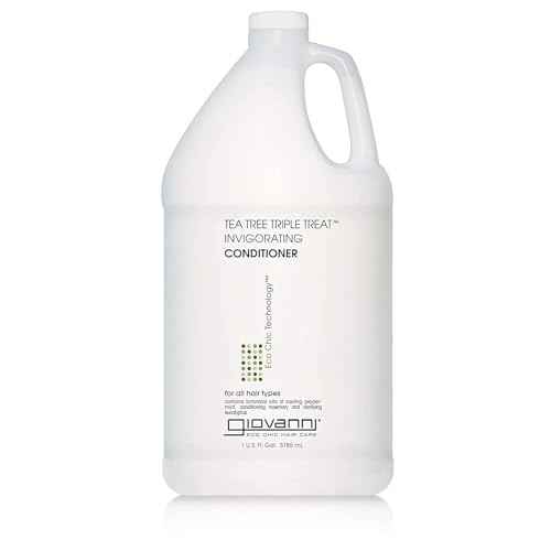 GIOVANNI Tea Tree Triple Treat Invigorating Conditioner - Cooling Peppermint, Eucalyptus, Rosemary, Helps Dry Flaking Scalp, Paraben Free, Helps to Moisturize, Smooth & Detangle - 128 oz