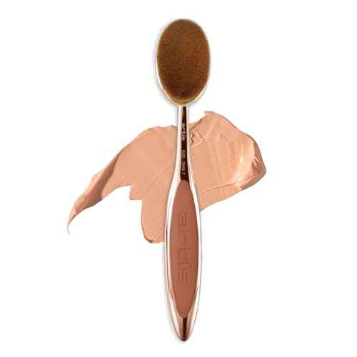 Artis Elite Oval 7 Blonde Fibre Brush ? Professional Dense Makeup Applicator for Foundation, Creams, Powders, BB cream, SPF and Contour, Airbrush finish, Color Rose Gold