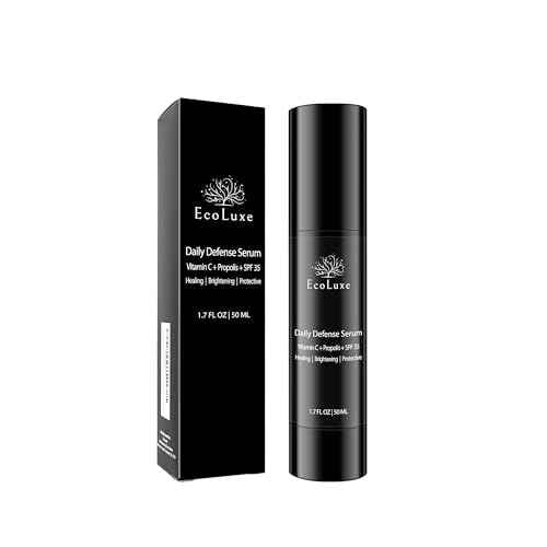 Vitamin C & Propolis Serum with SPF 35 ? Daily Defense Brightening & Hydrating Antioxidant Face Serum for Sensitive Skin, Anti-Aging & Sun Protection